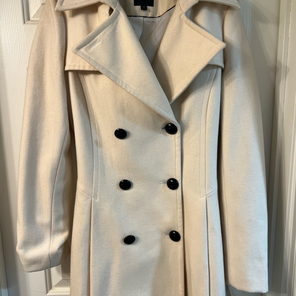 Express Cream Double-Breasted Pea Coat